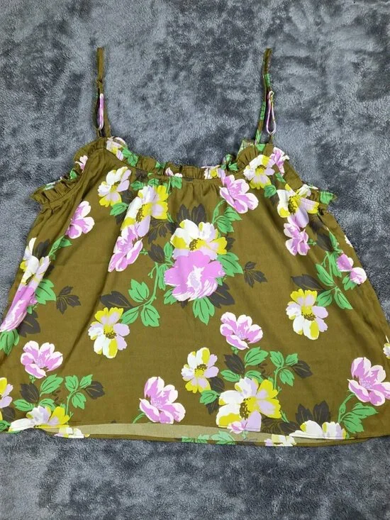 Aerie Floral Tank Top Women's Large Multicolor Sleeveless Pullover Boho Casual - Picture 2 of 10